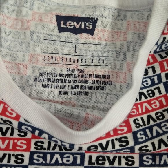 Levi's Shirt Short Sleeve Logo Tee Size Large Men - Picture 3 of 5
